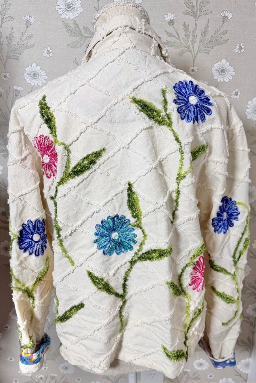 Tantrums Boho Embroidered Floral Textured Jacket - Picture 6 of 8